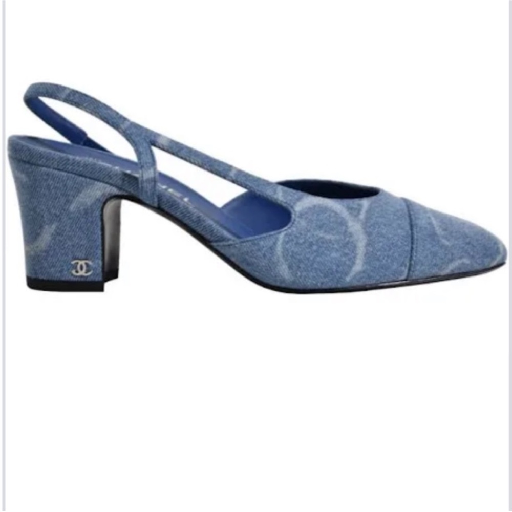 CHANEL Denim Blue Heels